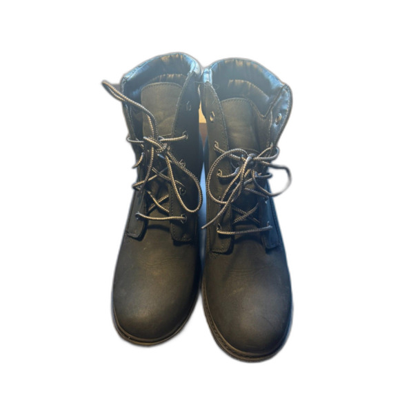 Timberland Shoes - Timberland Women's Amston Wedge Booties Leather Suede Sz 9 Black Bikercore, Goth